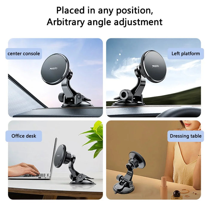 YESIDO C177 For iPhone 12 / 13 / 14 / 15 Car Suction Cup Base Phone Holder Bracket - 7