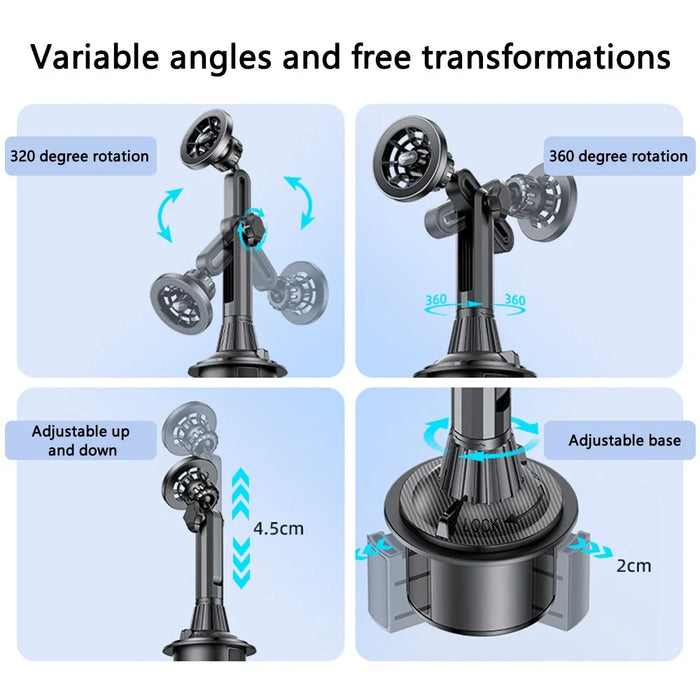 YESIDO C200 For iPhone 12 / 13 / 14 / 15 Car Cup Holder Mount Phone Bracket - 4