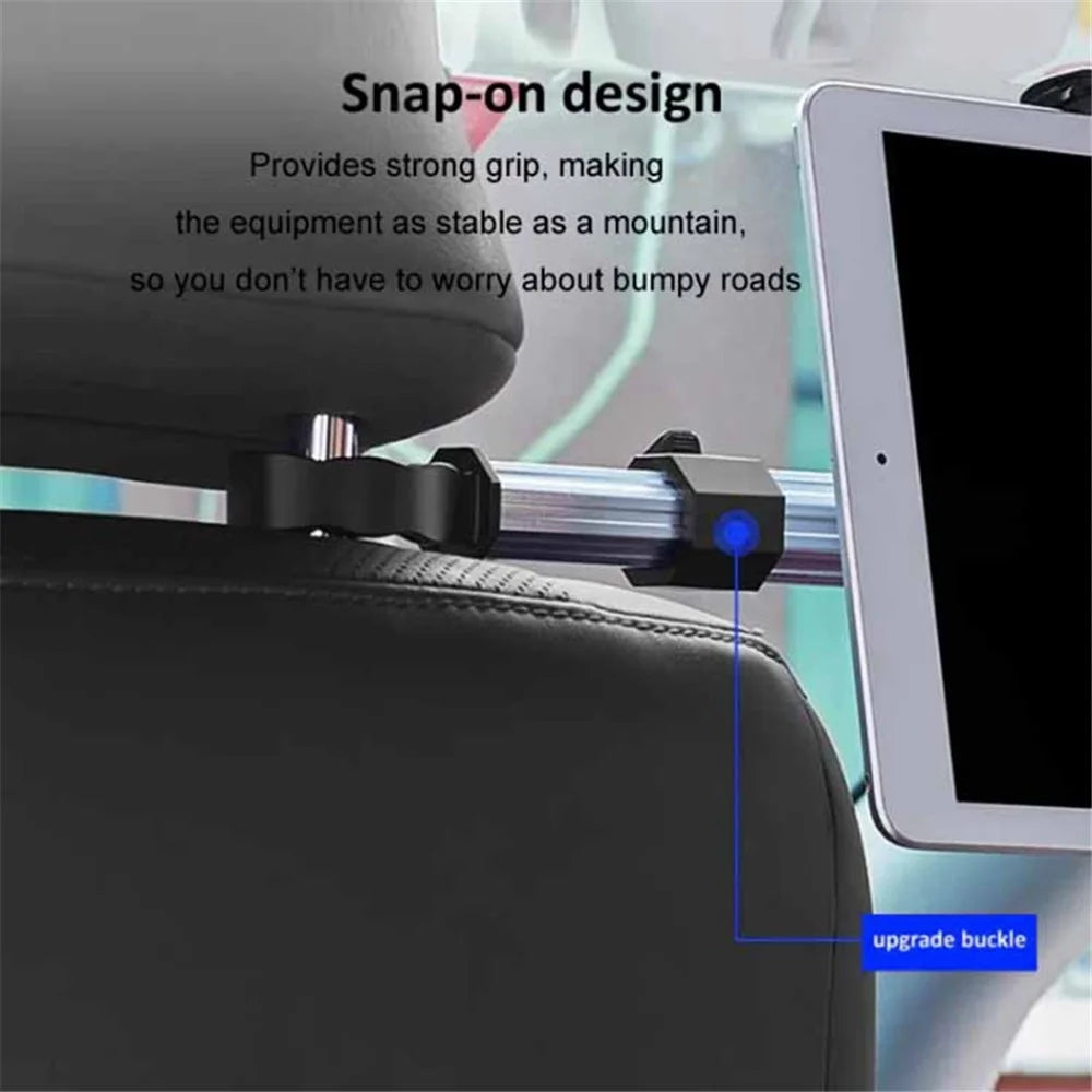 3-in-1 Car Back Seat Phone Tablet Holder Cup Holder Hanging Hook Headrest Mount Multifunction Bracket - 5