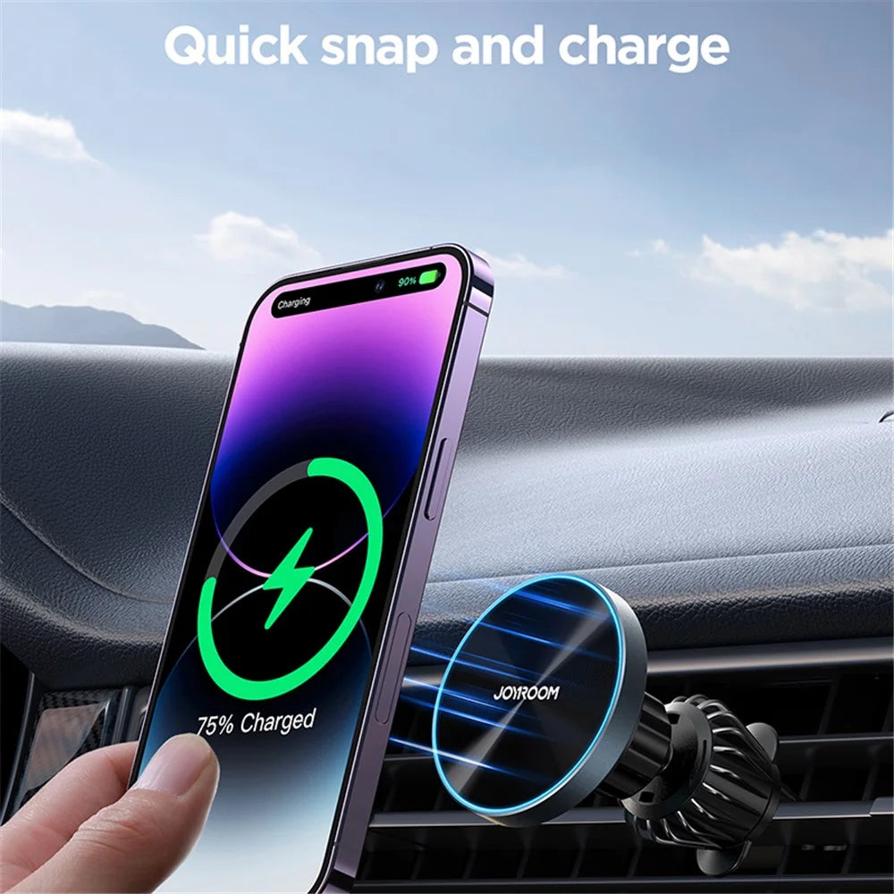 JOYROOM JR-ZS240 Pro Car Air Vent Mount 15W Magnetic Wireless Charger Phone Holder with Ambient Light - 3
