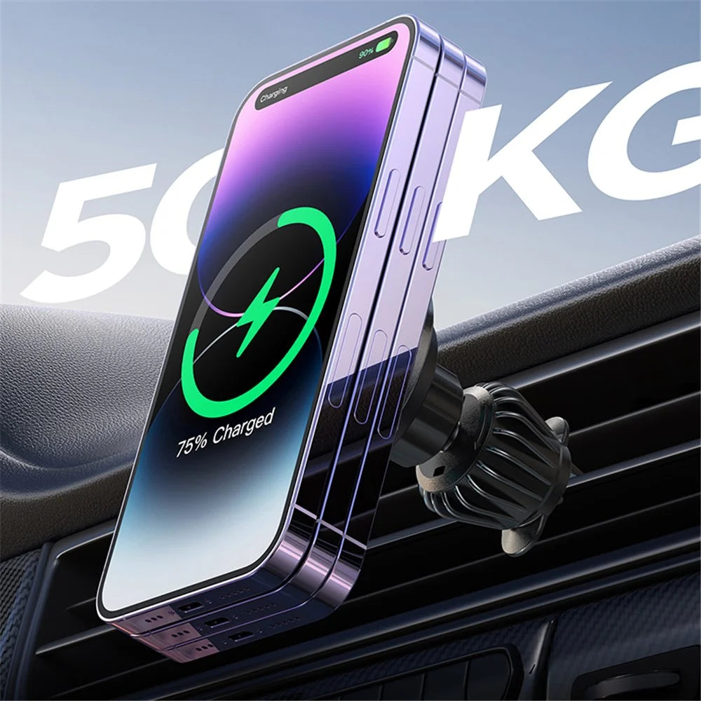 JOYROOM JR-ZS240 Pro Car Air Vent Mount 15W Magnetic Wireless Charger Phone Holder with Ambient Light - 5