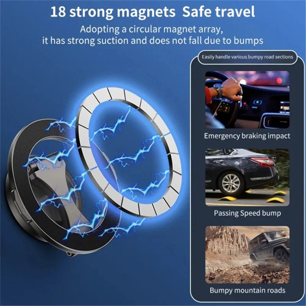Magnetic Car Phone Holder 720 Degree Rotation Car Mount Alloy Foldable Phone Stand - Black - 4