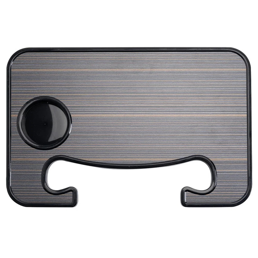 Steering Wheel ABS Desk Laptop Tablet Food Eating Vehicle Table Car Steering Wheel Tray - Brown+Wood Texture - 1