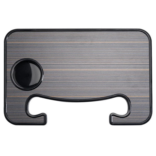 Steering Wheel ABS Desk Laptop Tablet Food Eating Vehicle Table Car Steering Wheel Tray - Brown+Wood Texture - 1