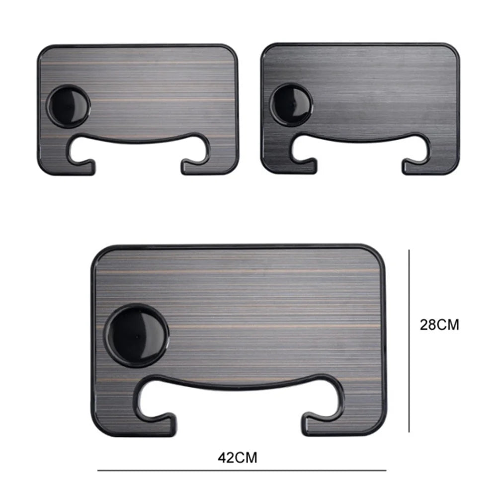 Steering Wheel ABS Desk Laptop Tablet Food Eating Vehicle Table Car Steering Wheel Tray - Brown+Wood Texture - 5
