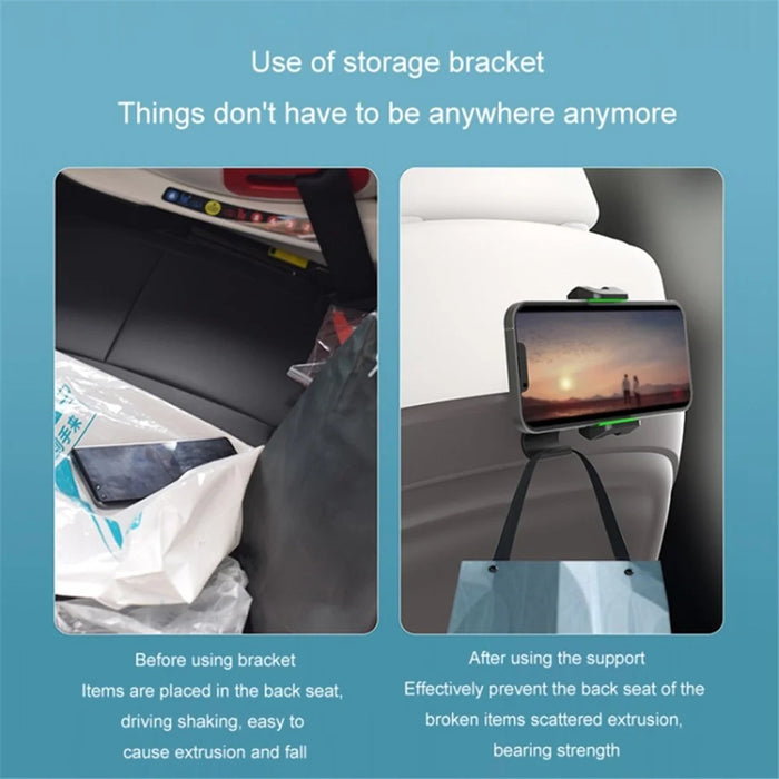 Multi-functional Clip-on Car Back Seat Mobile Phone Holder Bracket Hook Hanger - Grey - 5