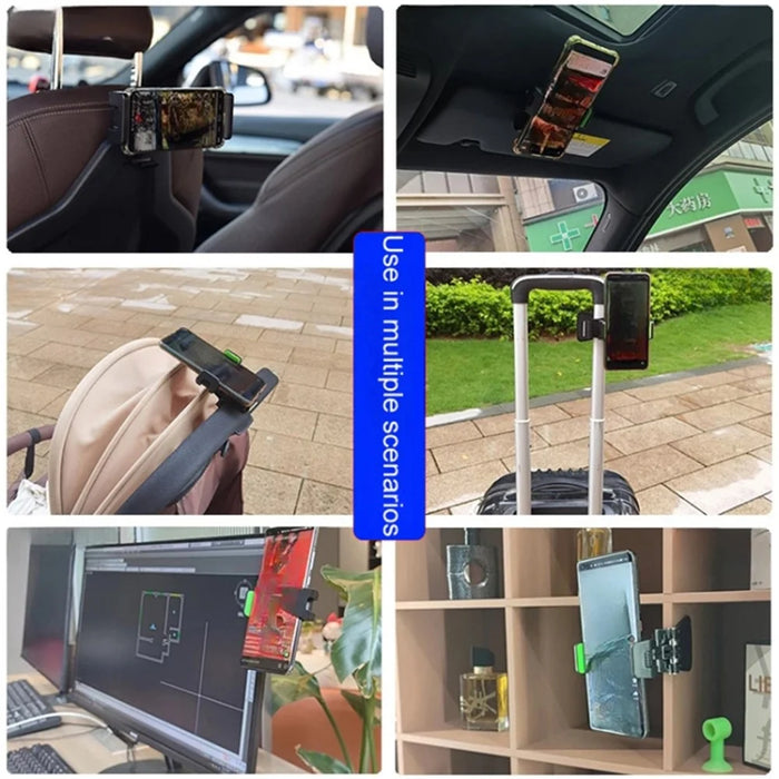 Multi-functional Clip-on Car Back Seat Mobile Phone Holder Bracket Hook Hanger - Grey - 6