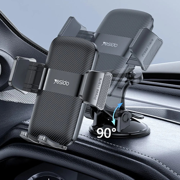YESIDO C175 Mini Suction Cup Dashboard Phone Mount Rotating Cell Phone Holder for iPhone 16 / 16 Plus / 16 Pro / 16 Pro Max - 3