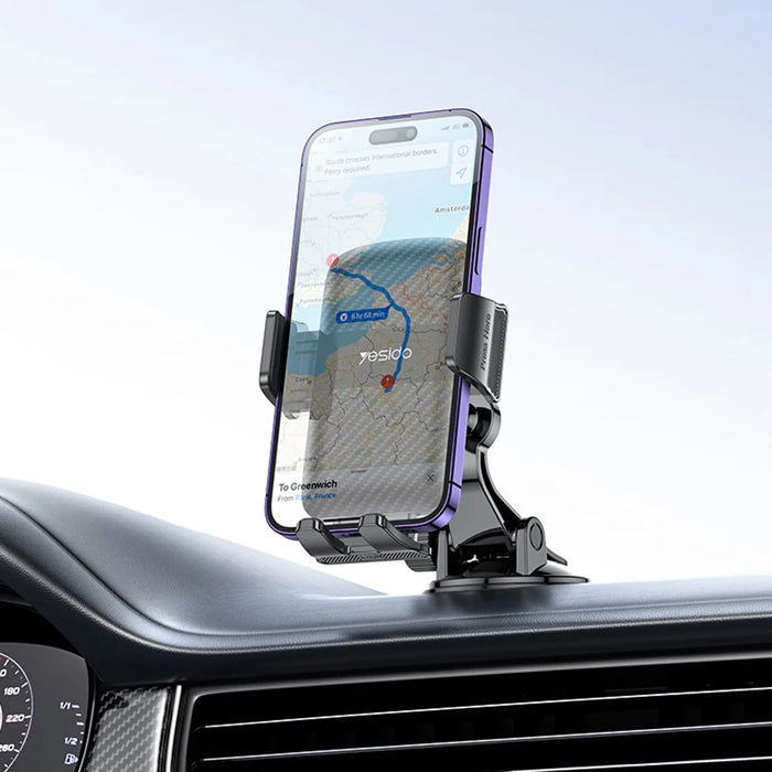 YESIDO C175 Mini Suction Cup Dashboard Phone Mount Rotating Cell Phone Holder for iPhone 16 / 16 Plus / 16 Pro / 16 Pro Max - 7