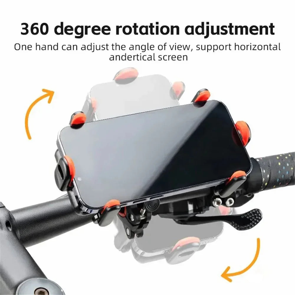 ROCKBROS Bicycle Six-Claw Cell Phone Bracket Quick Release Phone Holder for E-Bike Motorcycle - Black - 5