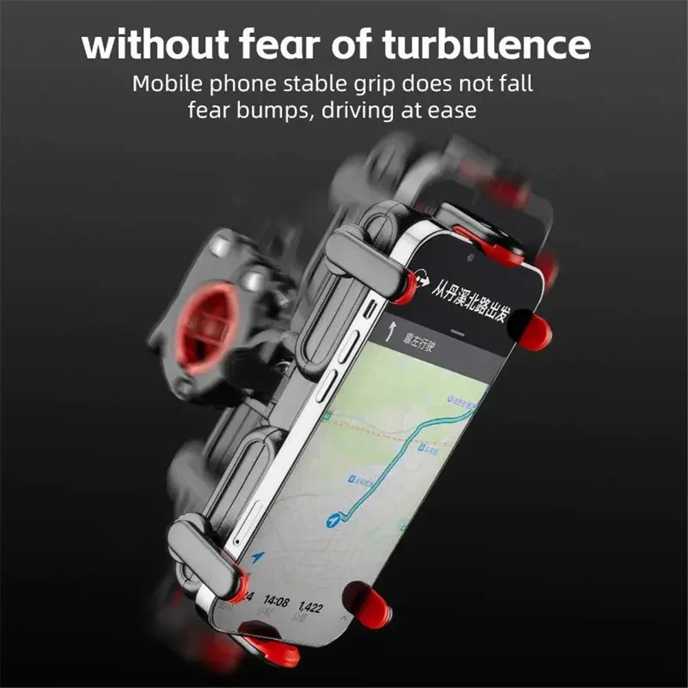 ROCKBROS Bicycle Six-Claw Cell Phone Bracket Quick Release Phone Holder for E-Bike Motorcycle - Black - 6