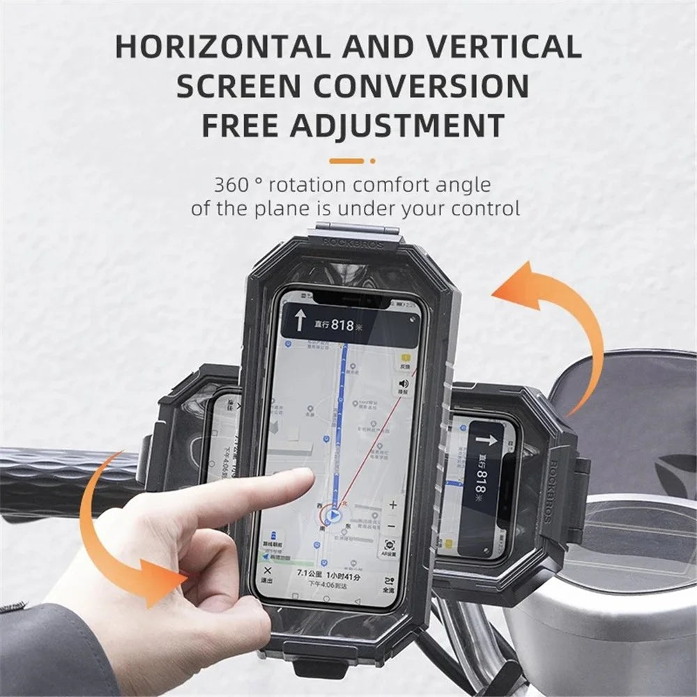 ROCKBROS Rainproof Handlebar E-Bike Mobile Phone Bracket PET Touch Screen Bike Phone Holder - 3