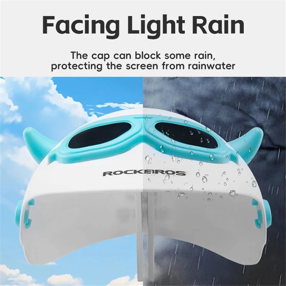 ROCKBROS HW-83 Bicycle Cell Phone Holder Shade E-Bike Motorcycle Phone Mount Sun Cap Anti Light Rain - Red - 2
