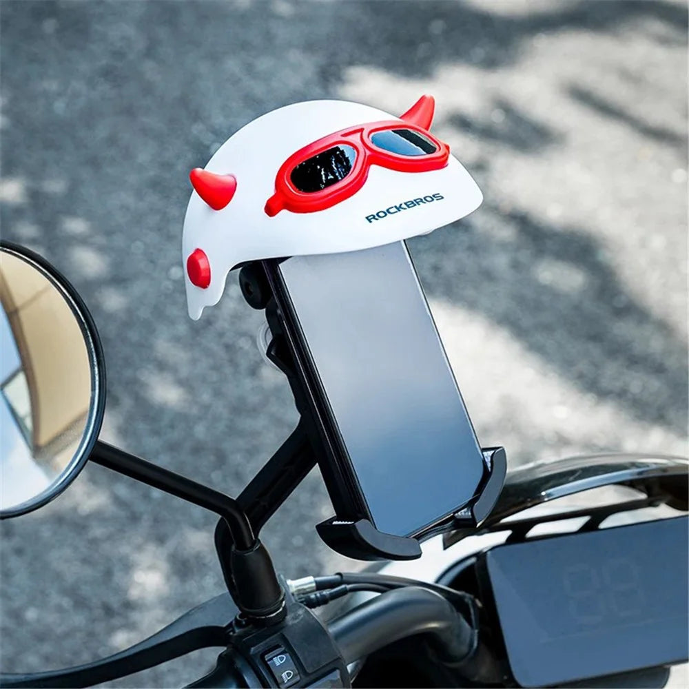 ROCKBROS HW-83 Bicycle Cell Phone Holder Shade E-Bike Motorcycle Phone Mount Sun Cap Anti Light Rain - Red - 5