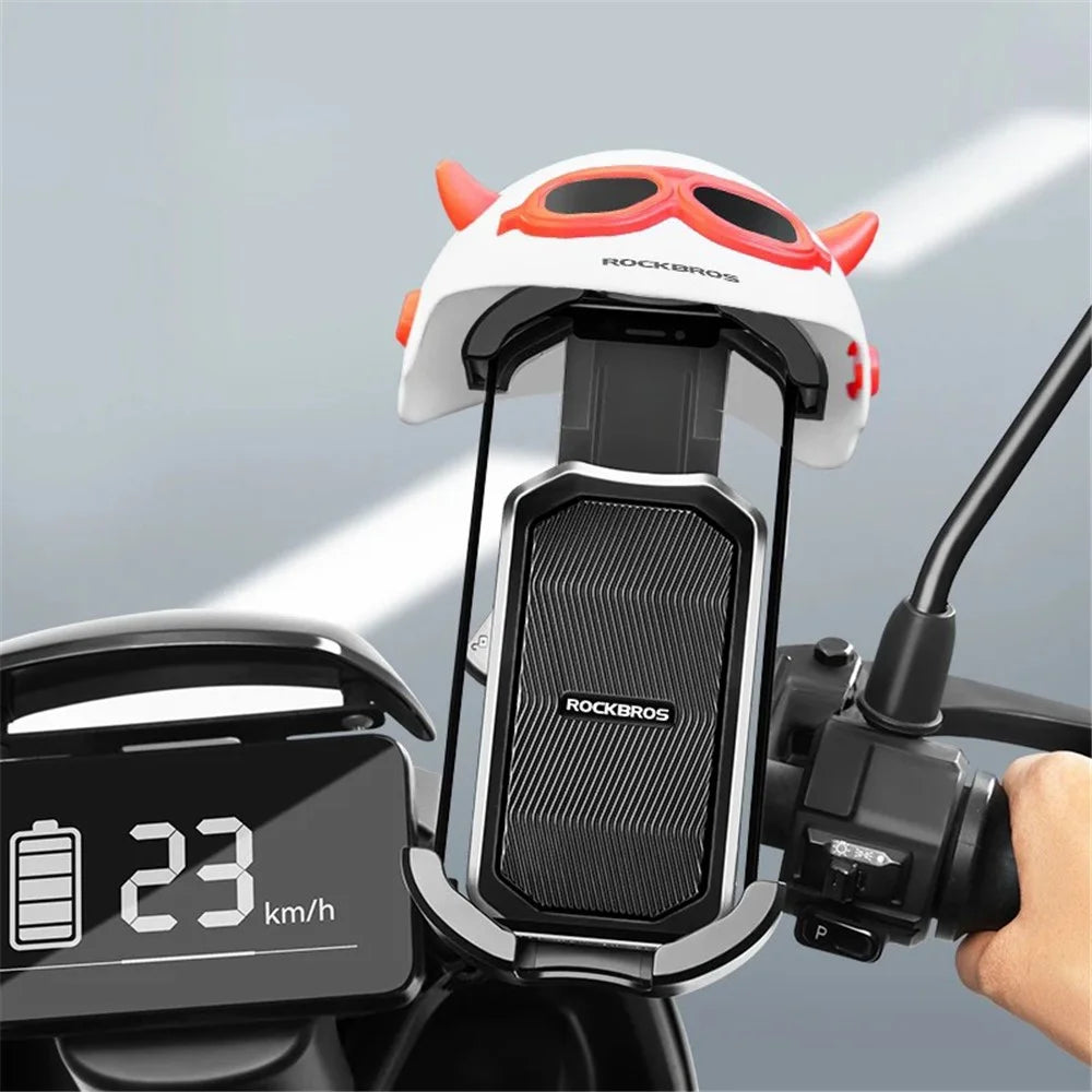 ROCKBROS HW-83 Bicycle Cell Phone Holder Shade E-Bike Motorcycle Phone Mount Sun Cap Anti Light Rain - Red - 6