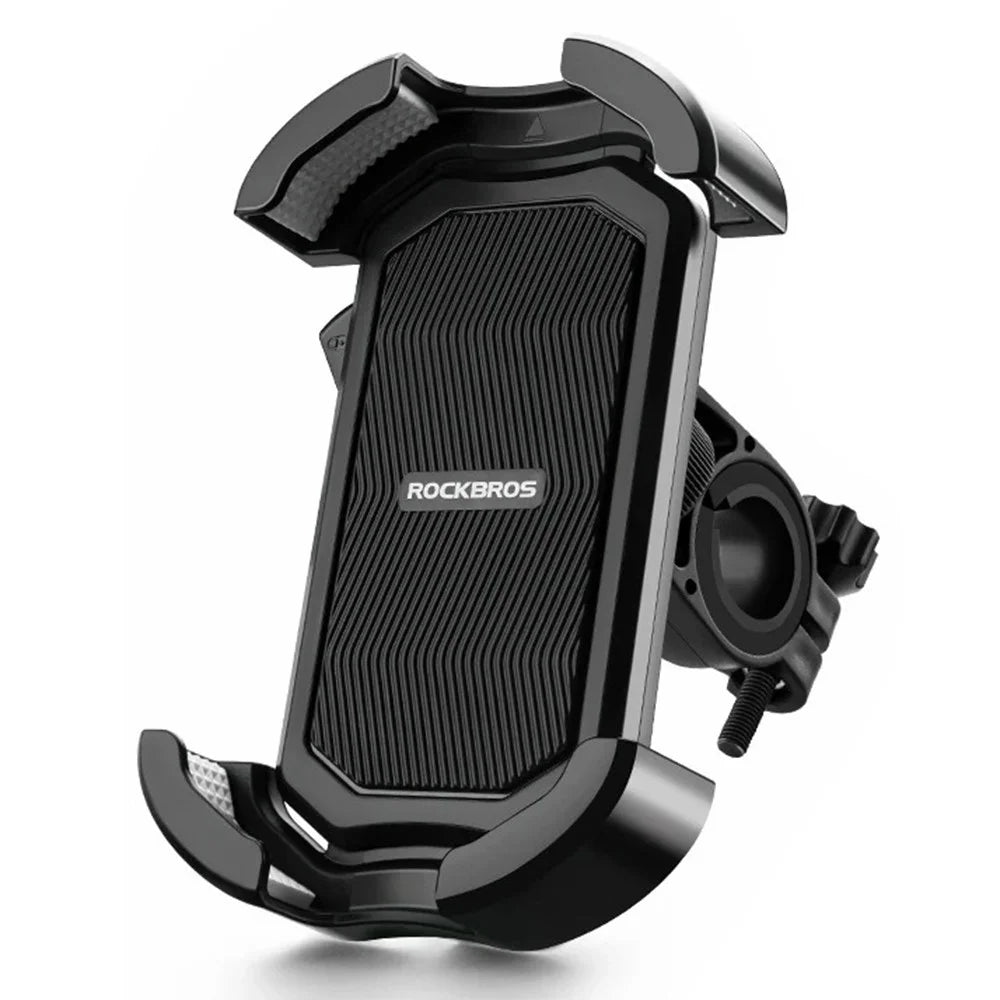 ROCKBROS HW-128 Bicycle E-Bike Phone Mount Bracket Shockproof Motorcycle Cell Phone Holder - Black / Handlebar - 1