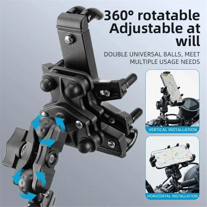 ROCKBROS 25210024 Motorcycle Cell Phone Holder Shockproof E-Bike Phone Mount for Bicycle Navigation - U-shape - 5