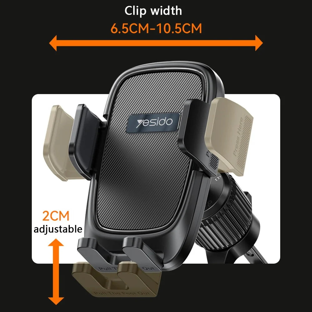 YESIDO C241 Car Air Outlet Phone Holder with Rotatable Ball Head for 4.7-7.2 inch Phone Clamp Bracket - 7