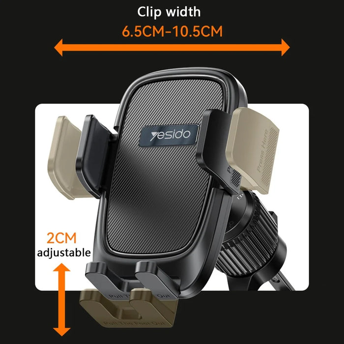 YESIDO C241 Car Air Outlet Phone Holder with Rotatable Ball Head for 4.7-7.2 inch Phone Clamp Bracket - 7