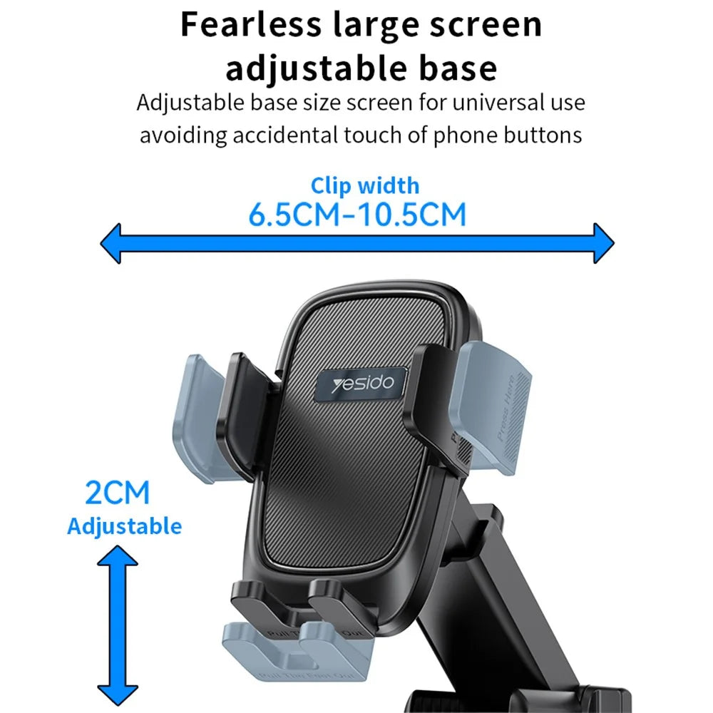 YESIDO C262 Suction Cup Phone Car Holder Retractable Long Arm Triangular Bracket - 6