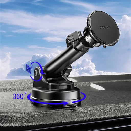 YESIDO C160 360 Degree Rotation Car Sucker Mount Magnetic Mobile Phone Holder with Air Vent Clip - 2