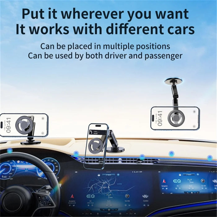 C13 Multi-Angle Adjustable Car Phone Mount Magnetic Car Phone Holder - Black - 2