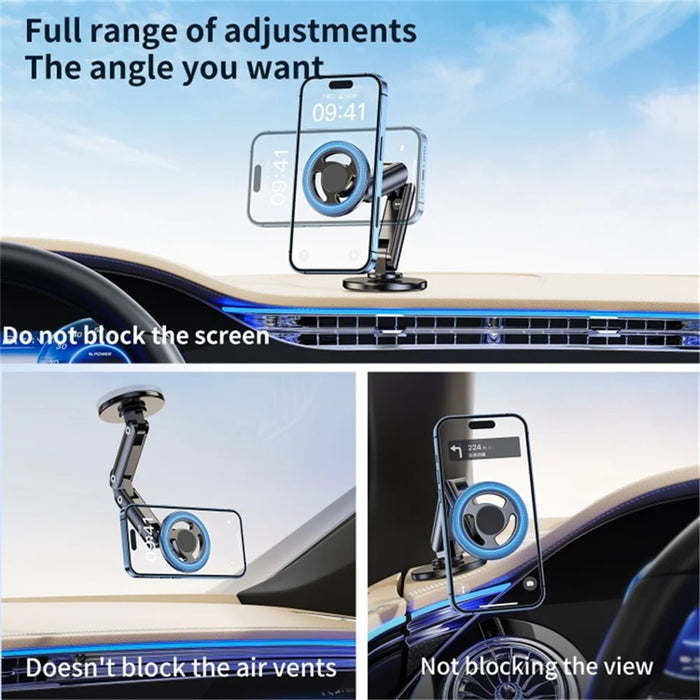 C13 Multi-Angle Adjustable Car Phone Mount Magnetic Car Phone Holder - Black - 6