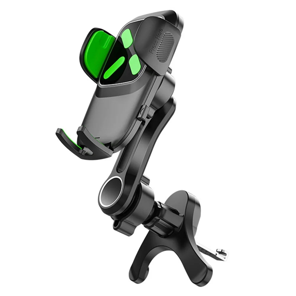 A034 10th Gen Y-shaped Base Car Air Vent Hook Mount Bracket Plastic Mobile Phone Holder  - Green - 1