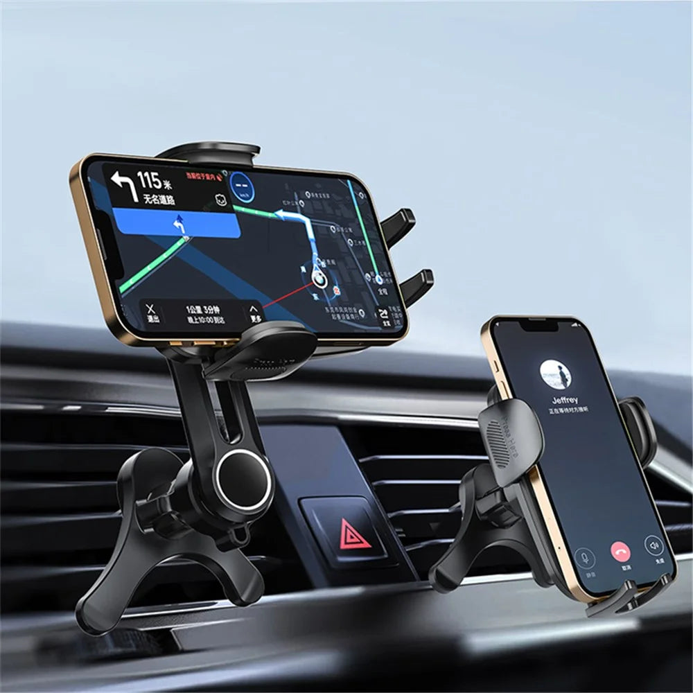 A034 10th Gen Y-shaped Base Car Air Vent Hook Mount Bracket Plastic Mobile Phone Holder  - Green - 4