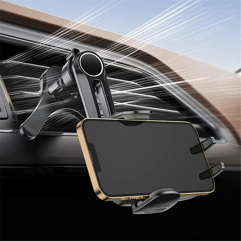 A034 10th Gen Y-shaped Base Car Air Vent Hook Mount Bracket Plastic Mobile Phone Holder  - Green - 6
