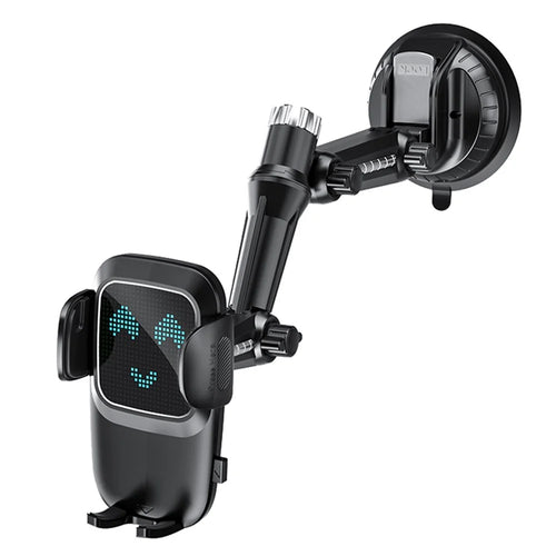 JCXP-01 Car Dashboard / Windshield Phone Mount Large Suction Cup Phone Stand for Off-Road Vehicles, Trucks, Excavators - Black - 1