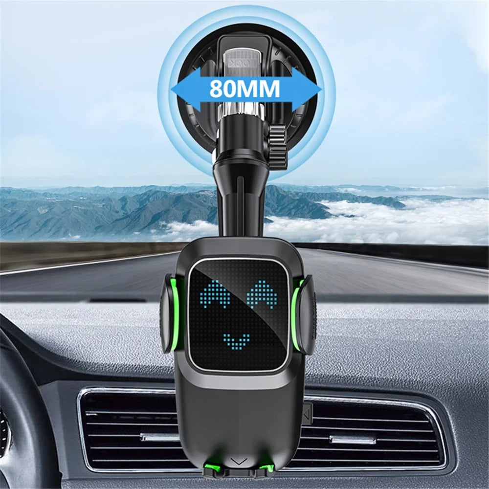 JCXP-01 Car Dashboard / Windshield Phone Mount Large Suction Cup Phone Stand for Off-Road Vehicles, Trucks, Excavators - Black - 2