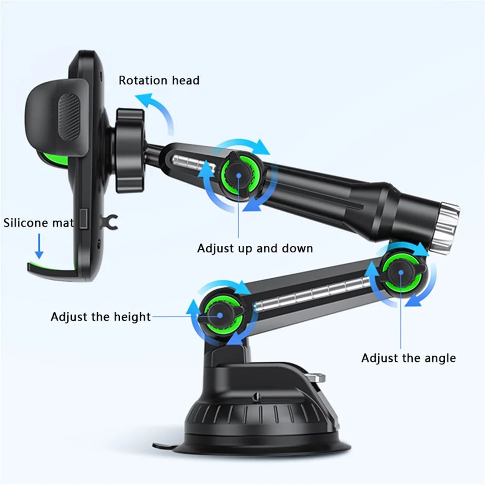 JCXP-01 Car Dashboard / Windshield Phone Mount Large Suction Cup Phone Stand for Off-Road Vehicles, Trucks, Excavators - Black - 3