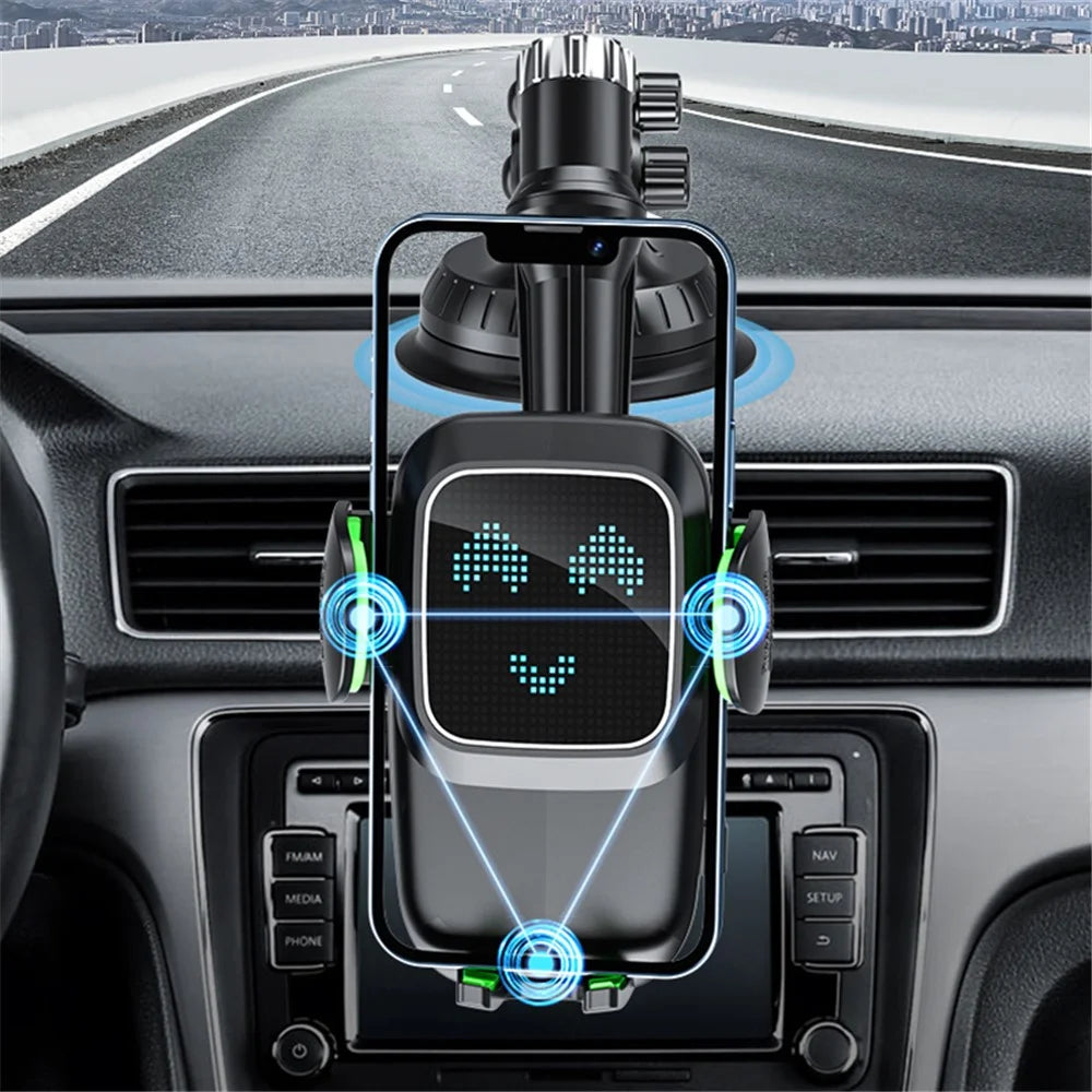 JCXP-01 Car Dashboard / Windshield Phone Mount Large Suction Cup Phone Stand for Off-Road Vehicles, Trucks, Excavators - Black - 4