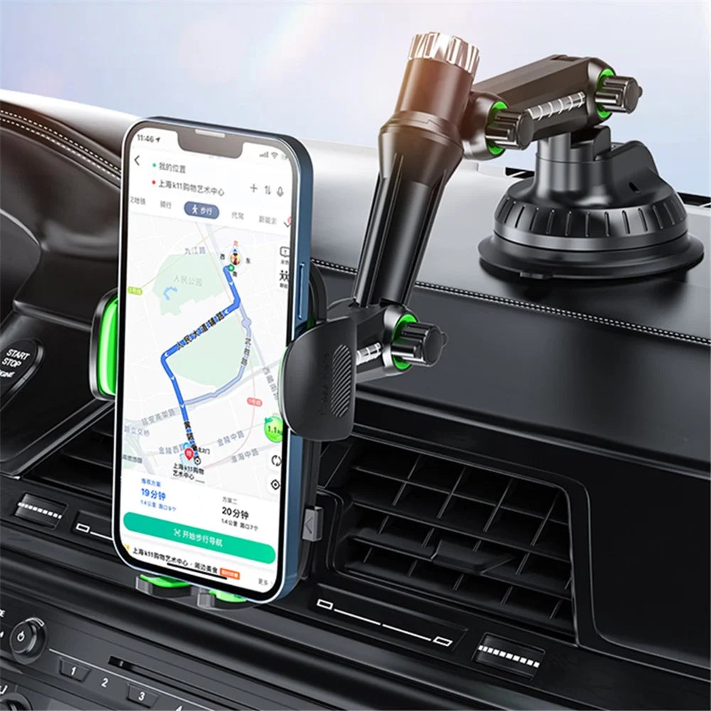 JCXP-01 Car Dashboard / Windshield Phone Mount Large Suction Cup Phone Stand for Off-Road Vehicles, Trucks, Excavators - Black - 5