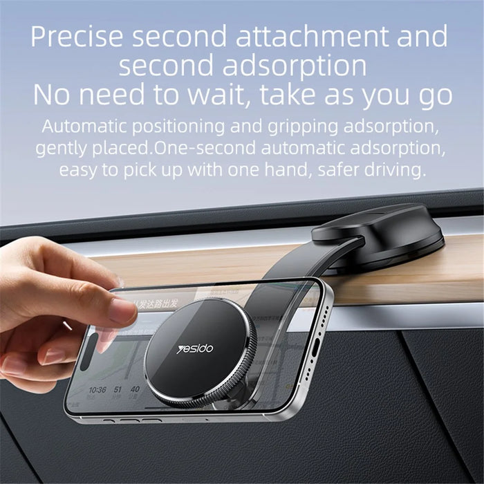 YESIDO C176 Bending Arm Car Suction Cup Mount Magnetic Cell Phone Holder - 4