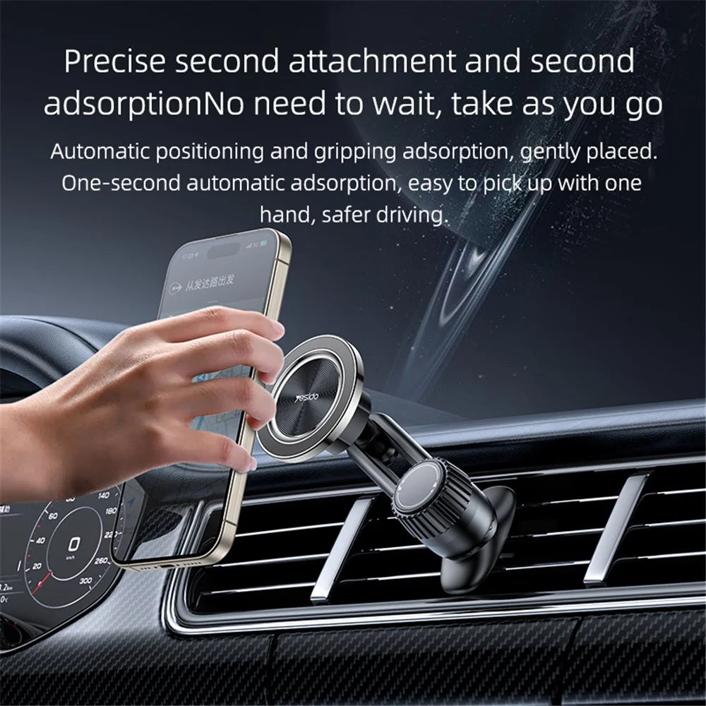 YESIDO C168 Car Air Outlet Clip 360 Degree Rotating Magnetic Phone Holder - 4