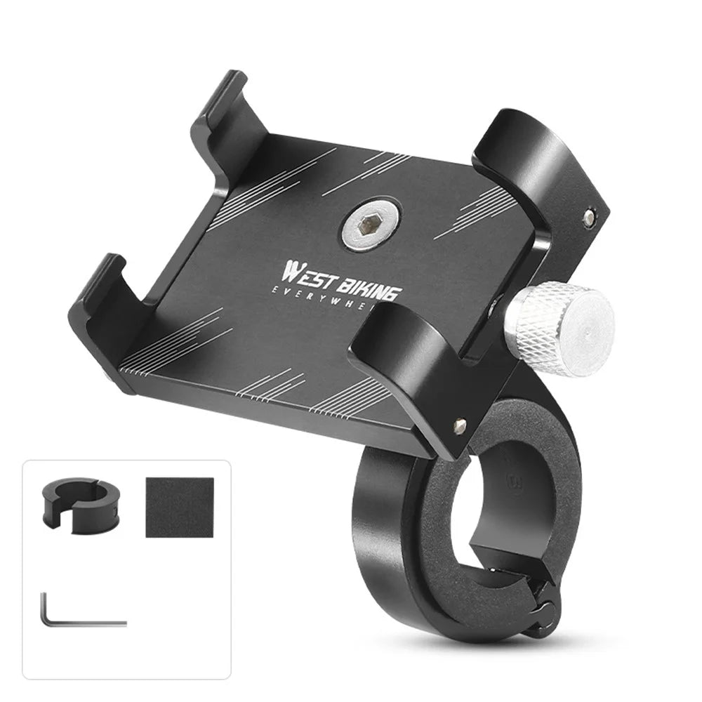 WEST BIKING YP0715068 Bike Handlebar Phone Holder Aluminum Alloy Cycling Phone Bracket - Meteor - 1