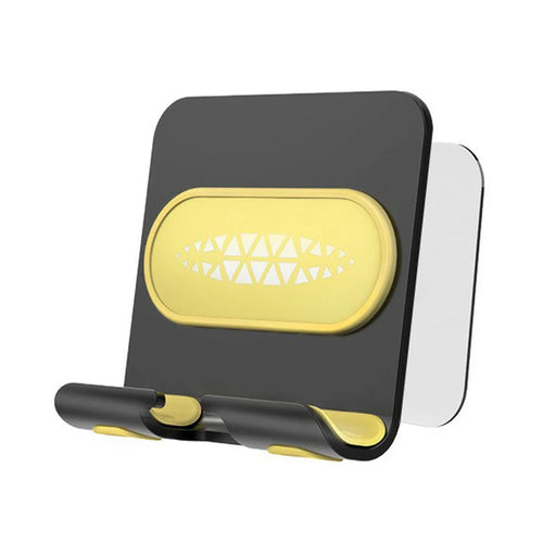 B10 Wall Mount Phone Holder Punch-free Bathroom Adjustable Angle Tablet Stand - Black+Yellow - 1