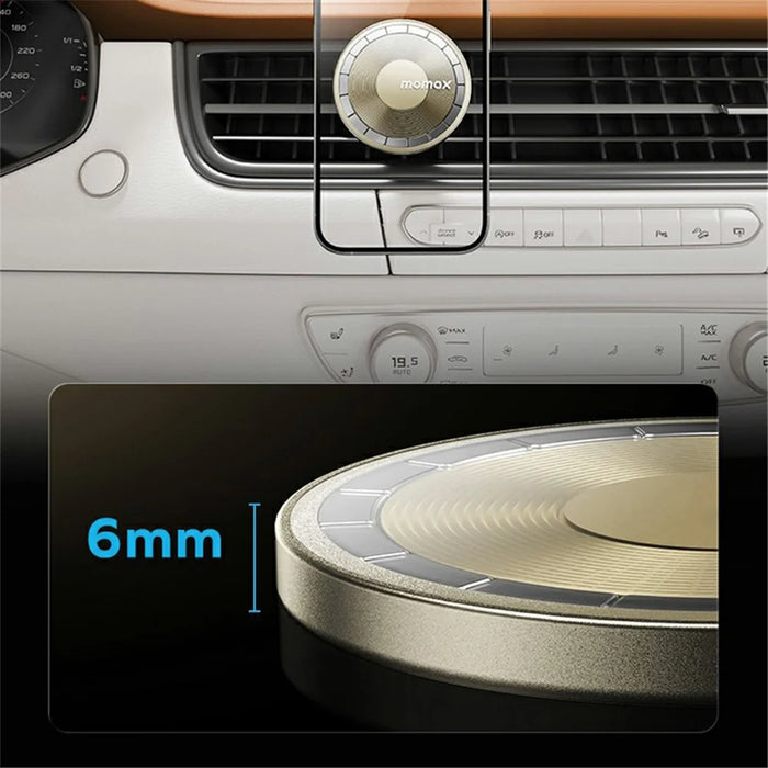 MOMAX MoVe Magnetic Wireless Charging Car Mount Vent Dash Charging Phone Holder Mount - 2