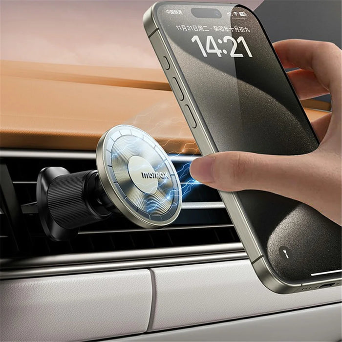MOMAX MoVe Magnetic Wireless Charging Car Mount Vent Dash Charging Phone Holder Mount - 6