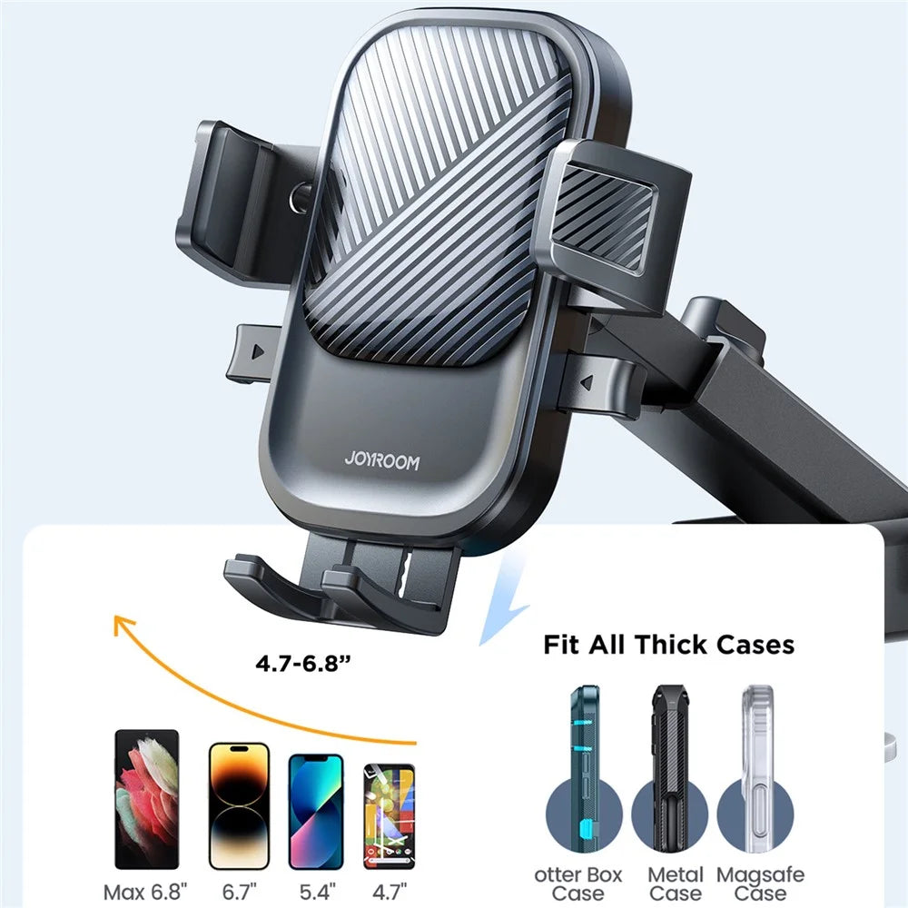 JOYROOM JR-OK6 Car Dashboard Self-Adhesive Mounting Cell Phone Clamp Holder Bracket for iPhone 16 / 16 Plus / 16 Pro / 16 Pro Max - 7