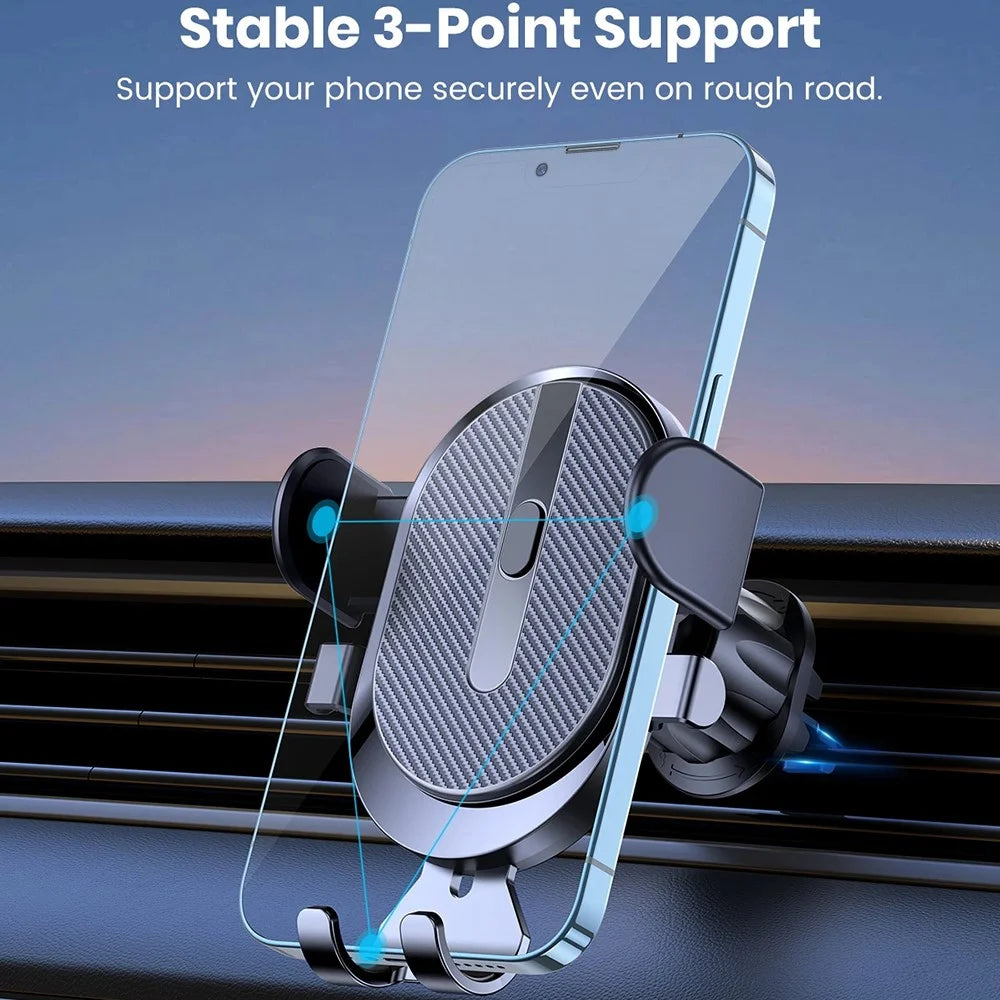 D23+CF Car Phone Holder Air Vent Cell Phone Holder for Car Hands Free Easy Clamp Cradle in Vehicle - 2
