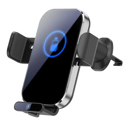 X10s 66W High Power Intelligent Induction Car Air Vent Hook Wireless Charger - Silver - 1