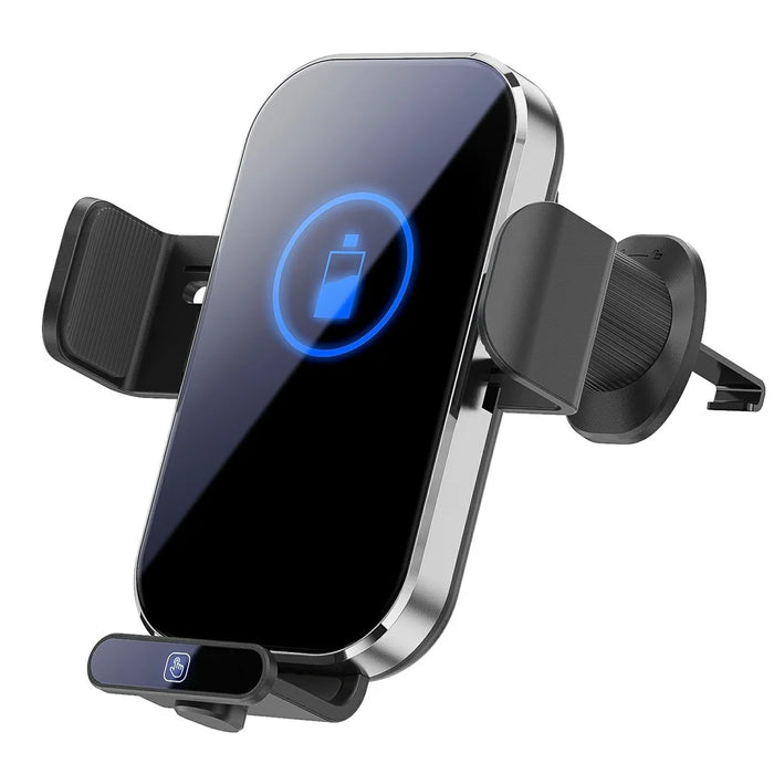 X10s 66W High Power Intelligent Induction Car Air Vent Hook Wireless Charger - Silver - 1