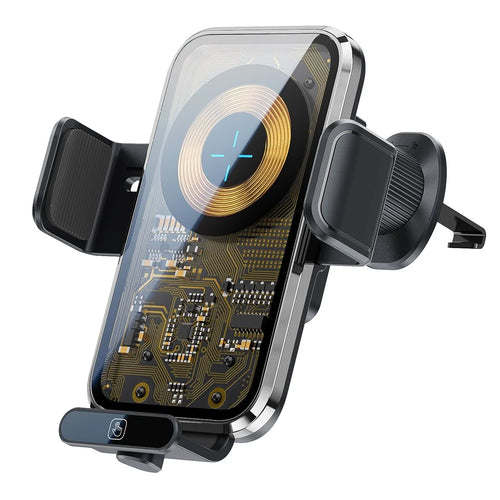X11s Transparent Car Air Vent Phone Holder Wireless Charger Phone Charging Bracket - Silver - 1