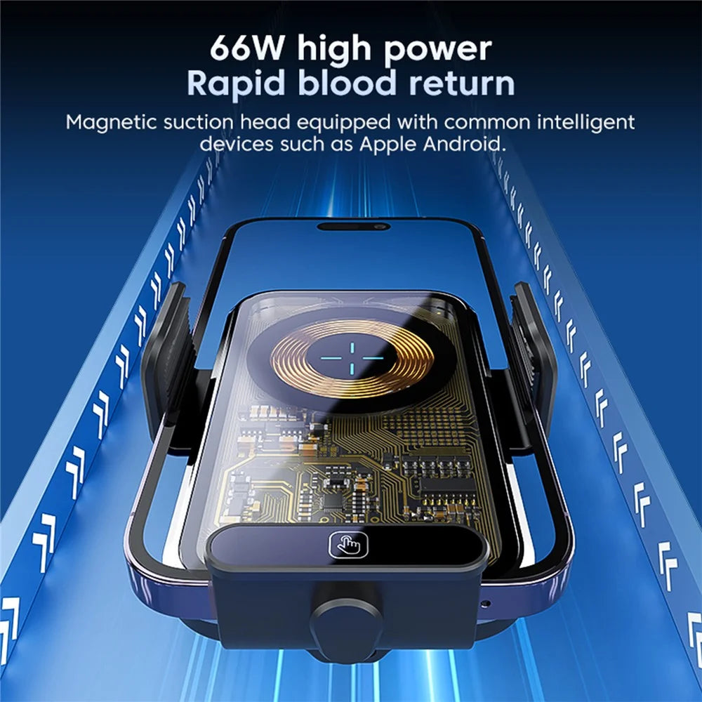 X11s Transparent Car Air Vent Phone Holder Wireless Charger Phone Charging Bracket - Silver - 3