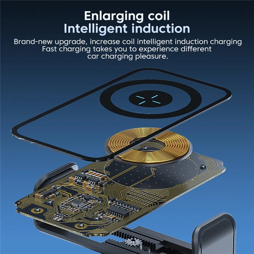 X11s Transparent Car Air Vent Phone Holder Wireless Charger Phone Charging Bracket - Silver - 5