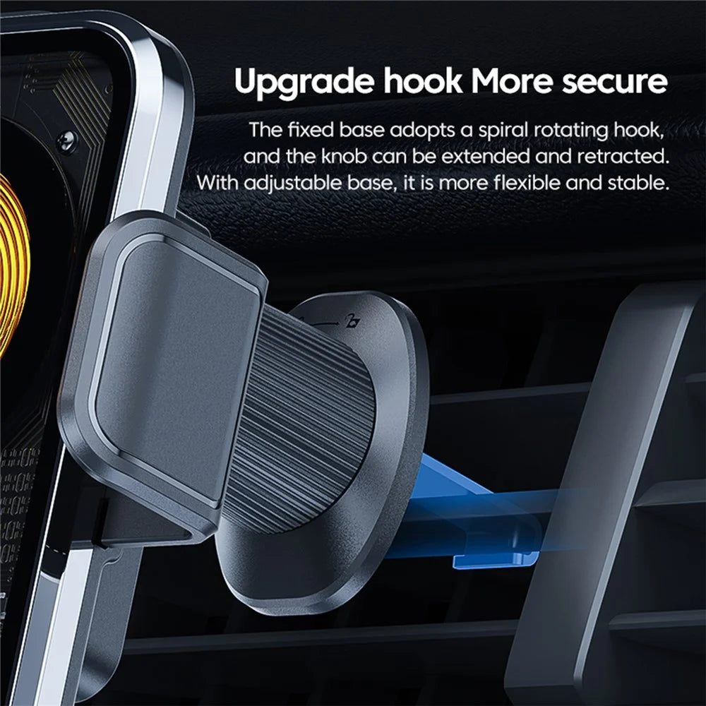 X11s Transparent Car Air Vent Phone Holder Wireless Charger Phone Charging Bracket - Silver - 6