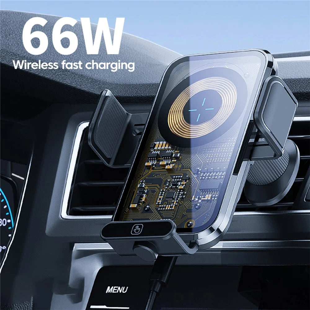 X11s Transparent Car Air Vent Phone Holder Wireless Charger Phone Charging Bracket - Silver - 7